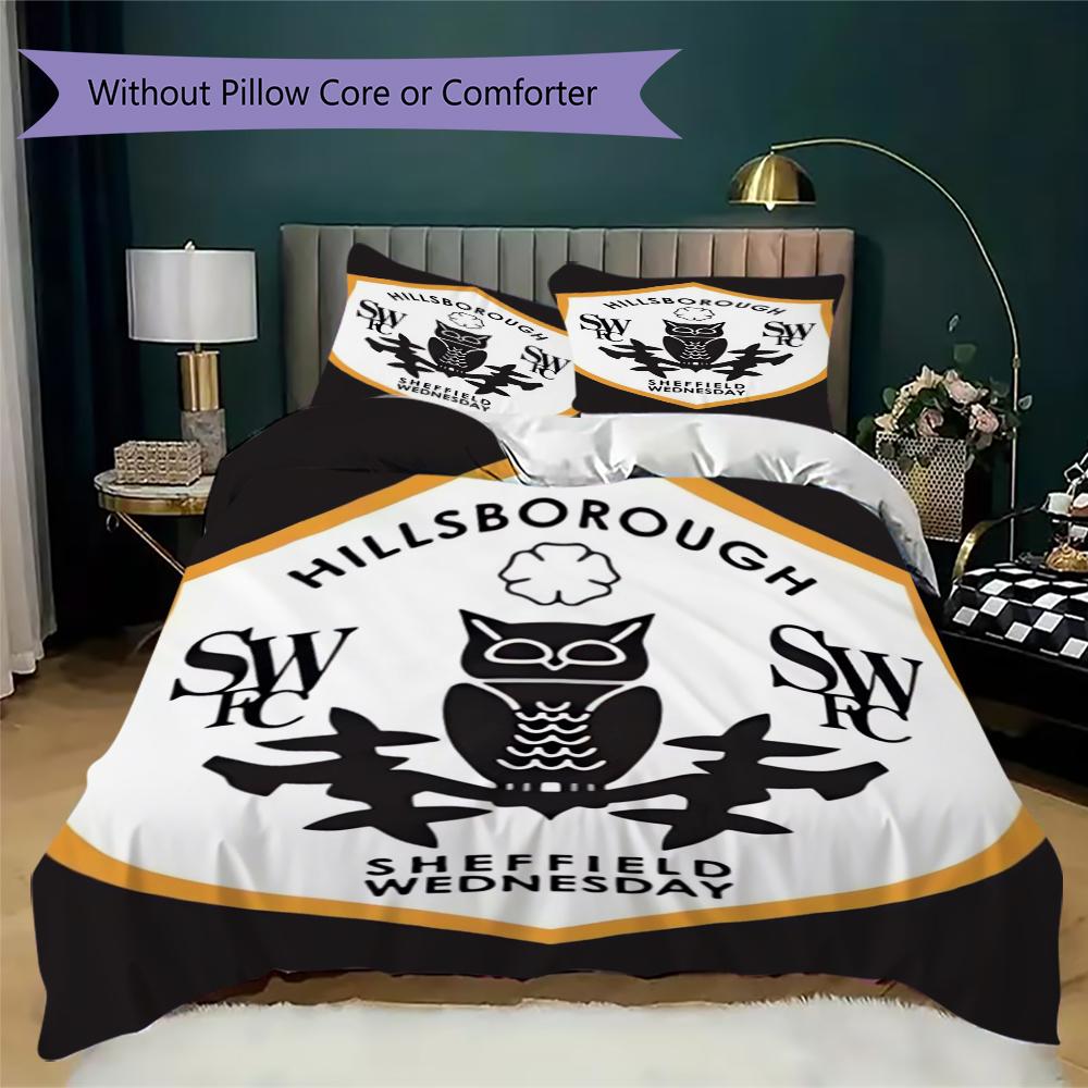 Sheffield Wednesday Pattern Bedding Uilt Set Uilt Cover Pillowcase Home Decoration Birthday Gift (1 * Duvet Cover + 2 * Pillowcase Without Core)