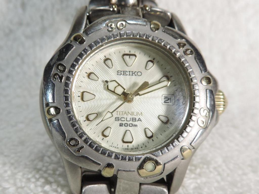 [USED] SEIKO SCUBA Women's Titanium Watch, 200m Water Resistant, Battery Replaced, Working