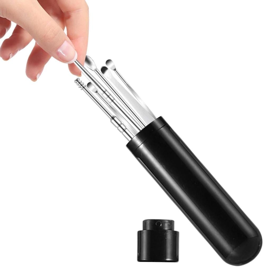 6pcs/Set Ear Wax Removal Ergonomic Handle Long Earwax Picker Ear Pick Earwax Removal Tools Earpick Sticks Curette Ear Pick Clean