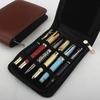 12 Slots PU Leather Fountain Pen Case, Genuine Handmade Display Pen Holder