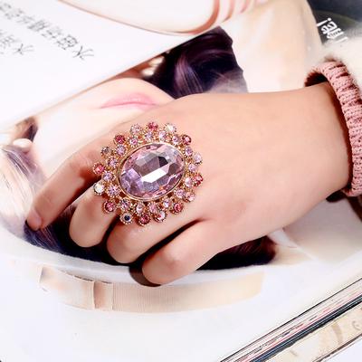 Retro módní prsten Creative Full Diamond Ring Nastavitelný otevírací prsten Módní prsten v bohémském etnickém stylu