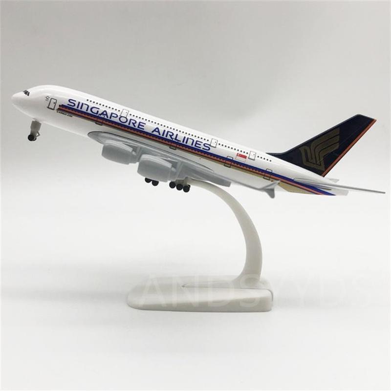1/400 Scale A380 Singapore Airways 20cm Diecast Alloy Airplane With Base & Landing Gear Model For Collection Gift House Display