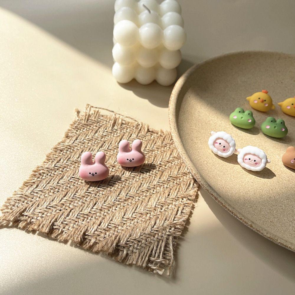 Rabbit Animal Earring Korean Style Sweet Earring Personality Funny Ear Studs  Girls Gift