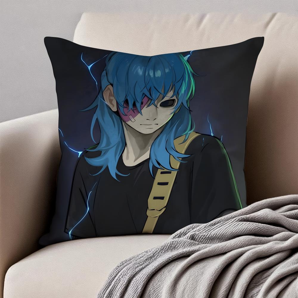 Eerie Indie American Video Game SSally Face Cushion Cover Pillowcase Antidustmite Invisible Zipper Short Plush Sofa Cushion