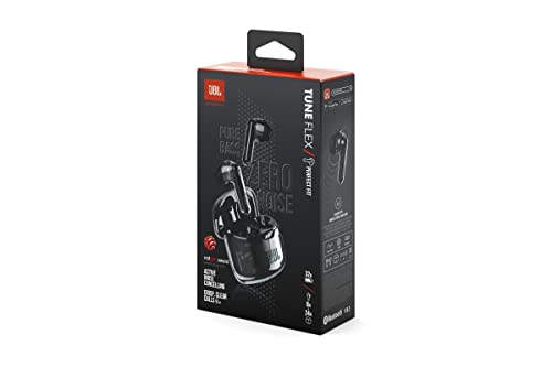 JBL TUNE FLEX GHOST Wireless Bluetooth Earbuds, 2-Way Wear, Noise Cancelling, IPX4, Black, JBLTFLEXGBLK