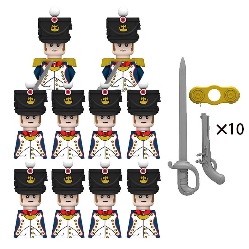 Napoleon Wars Military Figures Army Soliders Weaponry Suit Small Particles Building Blocks Childrens DIY Toys Boys Gifts