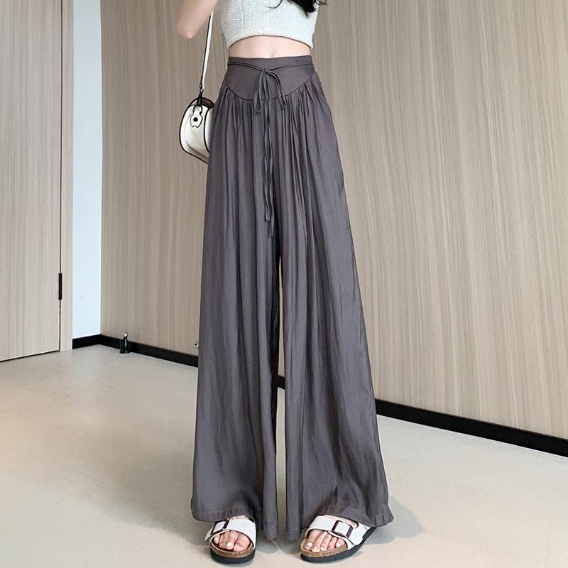 

Жіночі широкі плісовані штани з високою посадкою - Літо 2025 Повсякденний японський стиль M