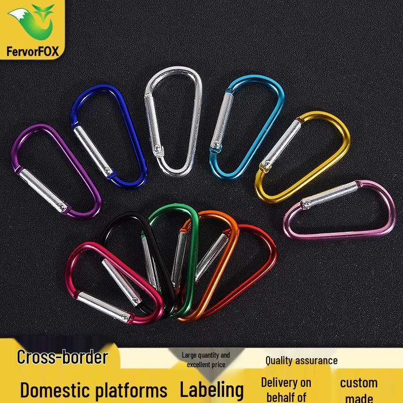 No. 4 D-Type Aluminum Alloy Carabiner with Quick Release for Water Bottles and Outdoor Gear.