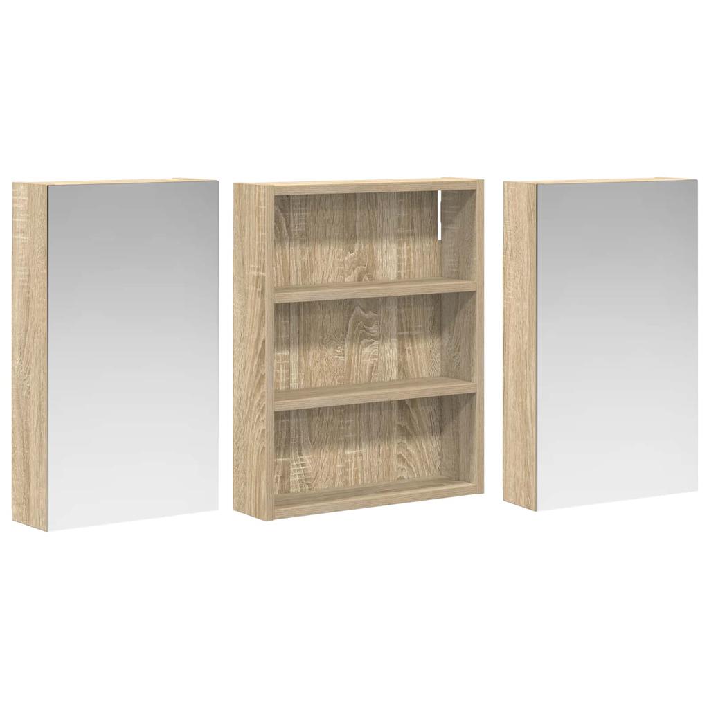 Bathroom Cabinet Set 3 Pcs 100 X 10.5 X 50 Cm Particleboard