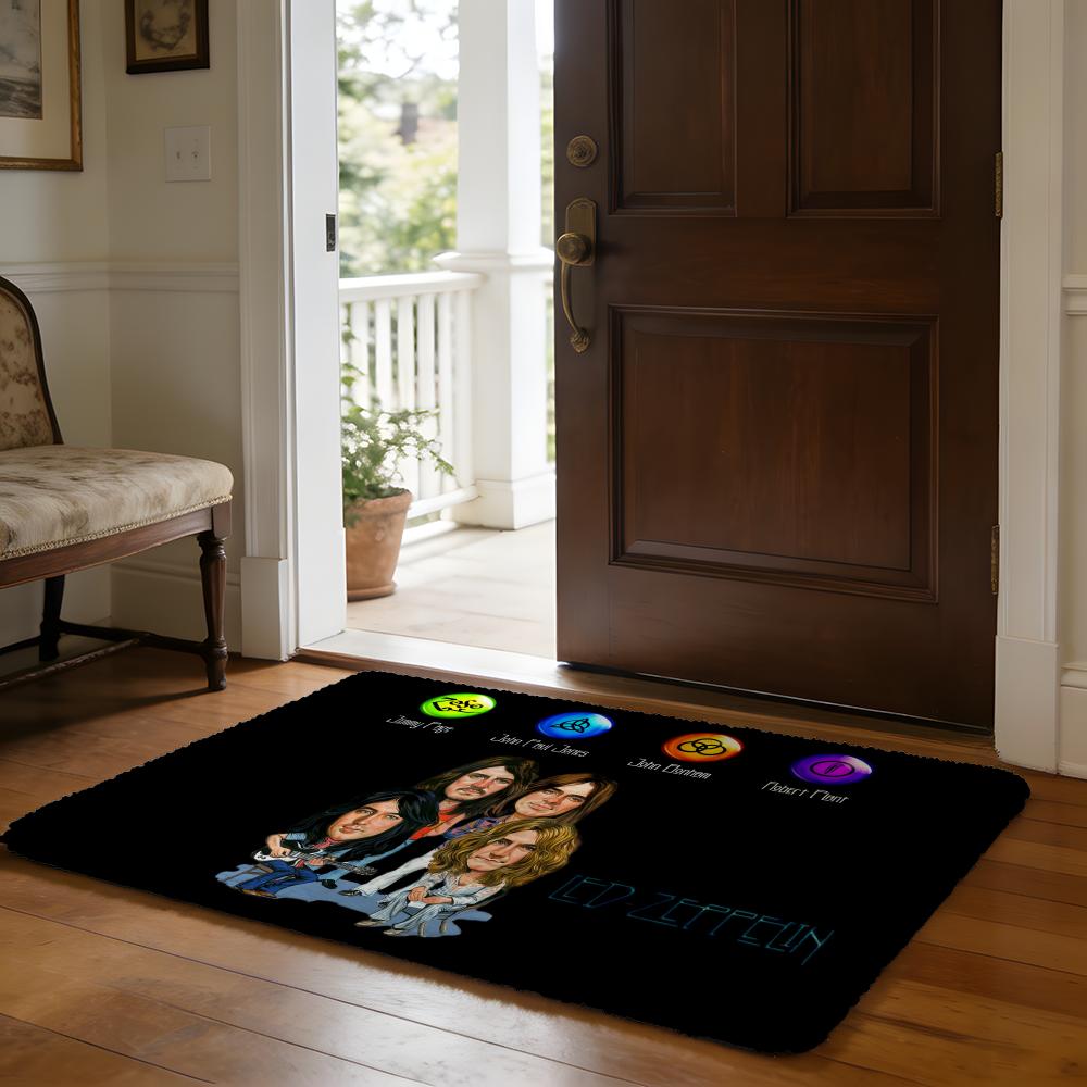 LLed ZZeppelin Floor Mat Soft Flannel Absorbent Mat Non-Slip Rug Home Bedroom Bathroom