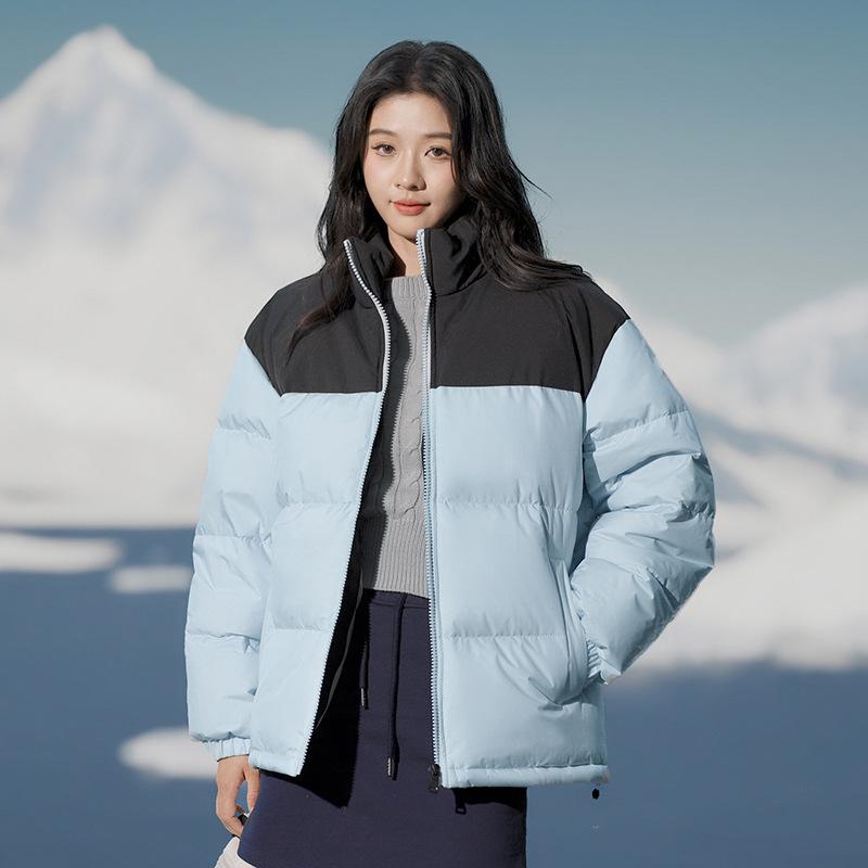 Winter New Style Duck Down Thickened Warm Down Jacket Youth Fashion Stand Collar Color Matching Casual Jacket Versatile