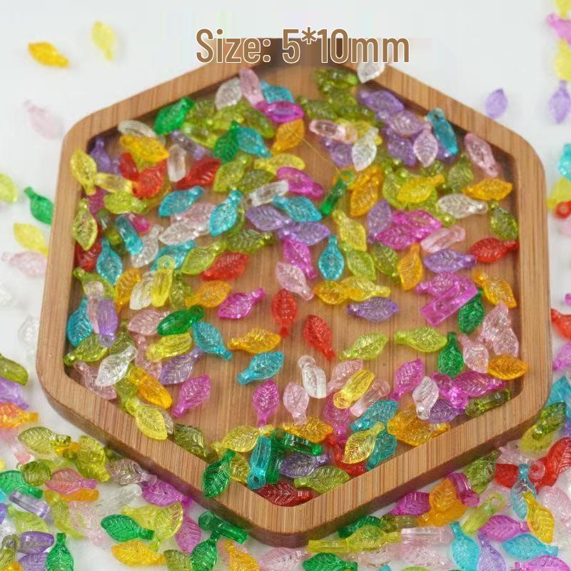 5x10mm Transparent Apple  Grape Leaf Simulations - DIY Fu Lu Shuang Quan Accessories 5*10mm Small Grass Fruit Leaf, 1 Jin (~8000 pcs)