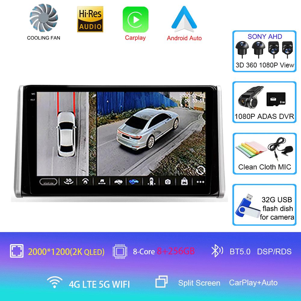 For Toyota RAV4 XA50 2018 2019 2020 Car Radio Android 14 Carplay Navigation Multimedia GPS Player Stereo WiFi+4G Video DSP 2 DIN