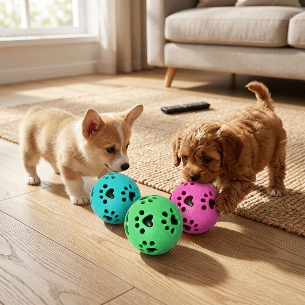 TPR Rubber Treat Dispensing Ball Hollow Hollowed Out Dog Molar Toy Boredom Relief