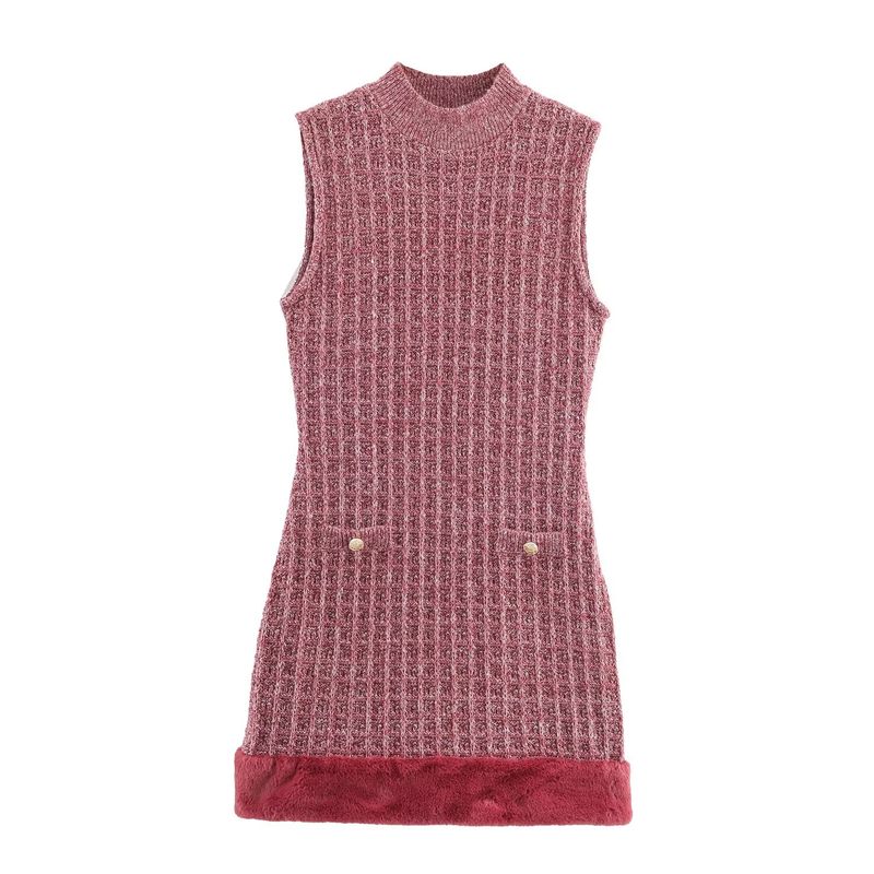 Za Autumn New Women clothes 2025 Western Style Fashion Artificial Fur Texture Dress 5063856 620