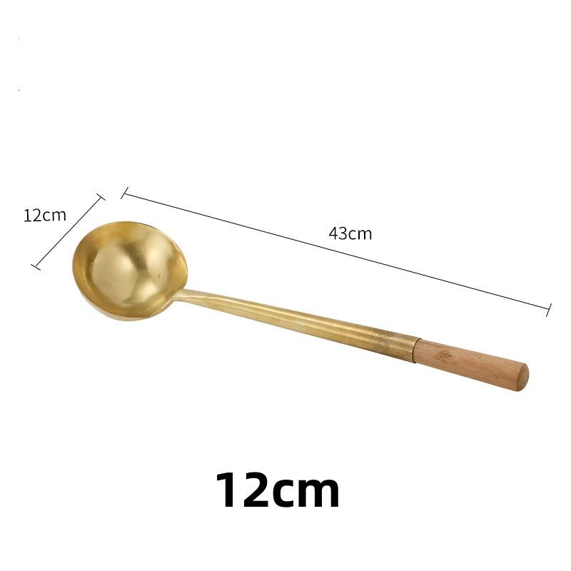big long pure copper spatula shovel chef cooking cocina utensilios blade Kitchen Utensil Wooden Handle Turner Soup Spoon wok