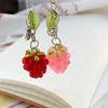 Playful Beaded Keychain Charm with Fruit Theme, Metal Link Chain and Clasped Attachment for Bags, Keys and Daily Use