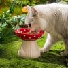 Elevated Cats Mushroom Shape Bowl Prevents Choking and Vomiting Cartoon Cats Feeding Dish Handcrafted Stand