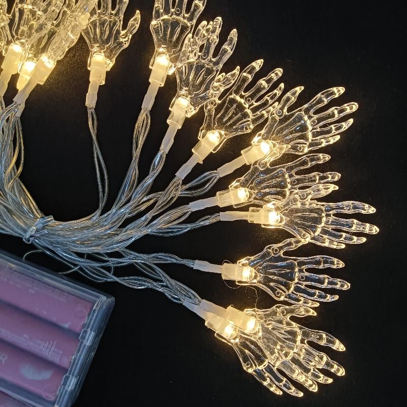 1PC  Halloween Ghost Hand LED String Lights Indoor Battery Powered Decoration Lamp Festive Lights For Party&Haunted House Decor