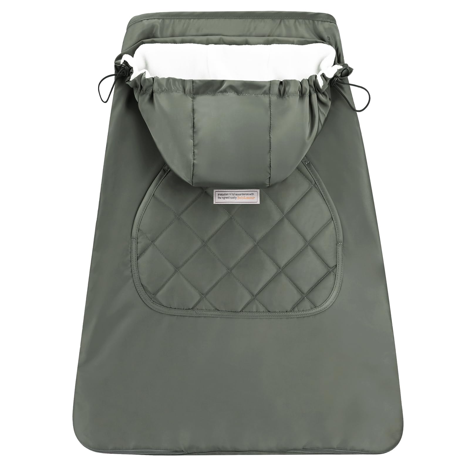 Bebamour Baby Carrier Cover with and Cold Weather Perfect for Outings and Baby Showers Hood, Lightweight, Water-Repellent, Protection, (Gray) серый