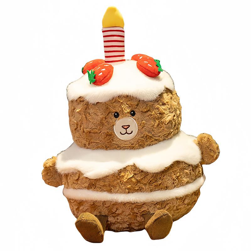 Creative Cute Strawberry Birthday Cake Bear Doll Plush Toy Bear Doll Children'S Holiday Gift Doll Premium Durable