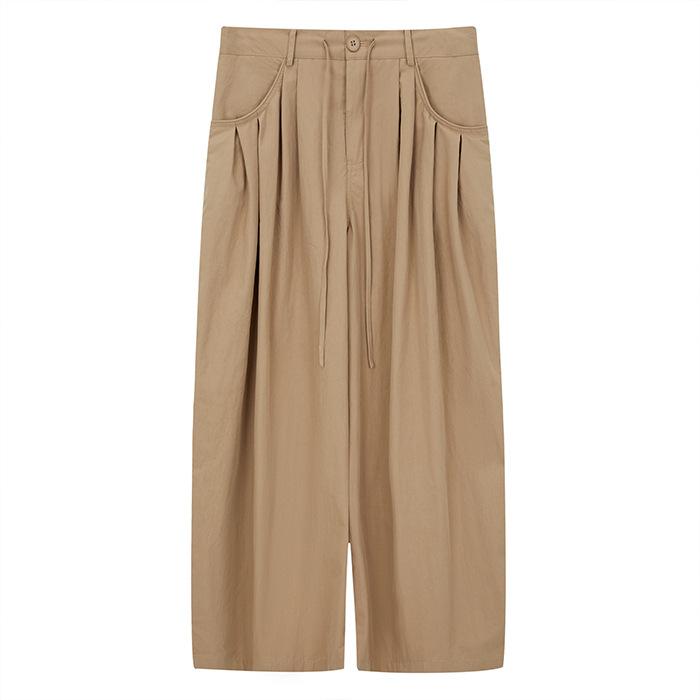 

Loose Wide Leg Casual Pants Women s Fashionable Version Knife Edge Pants High Waist Nine Point Street Style Workwear Trend M хакі