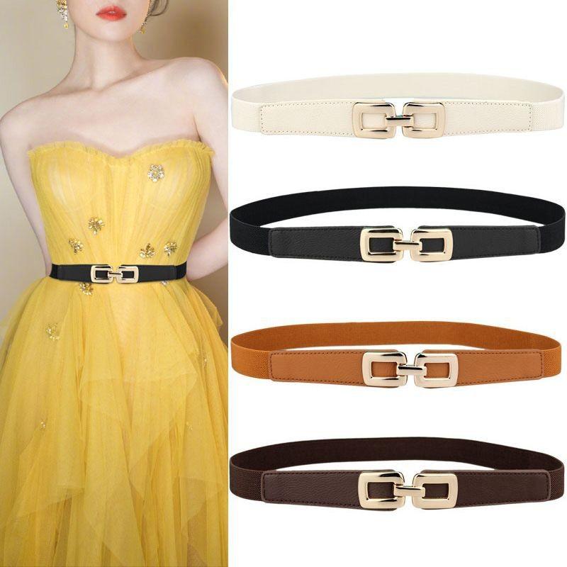 Stylish Women's Elastic Waist Belt For Dresses Versatile Fashion Accessory In Black And Brown