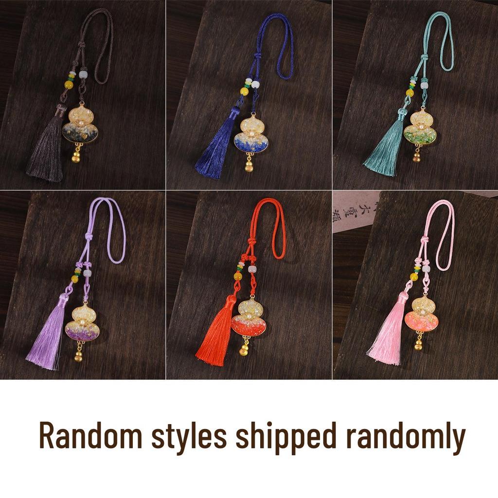 Gold Foil Inlay Gourd Pendant DIY Kit – Chinese Tassel Ornament for Dragon Boat Festival
