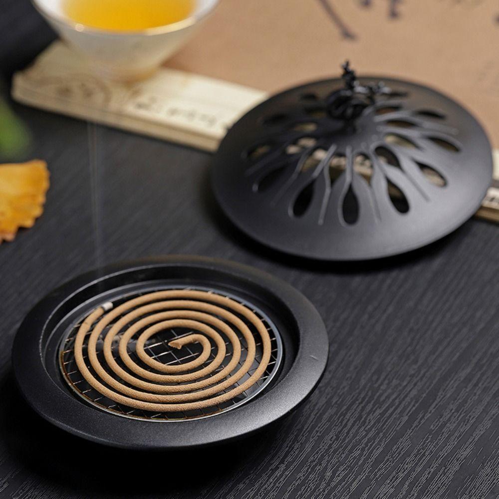 Deer Lid Hollow Fragrance Censer Retro Aroma Burner Sandalwood Plate Incense Burner Home Decor