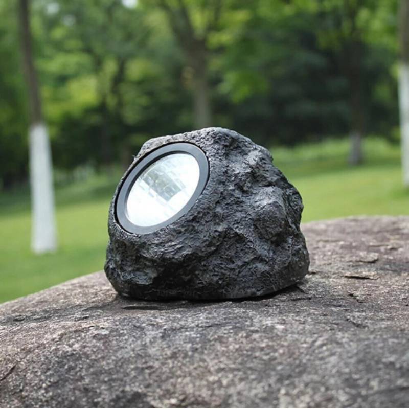 Solar Stone Garden Light Waterproof Led Lamp With Sensor For Outdoor Decor