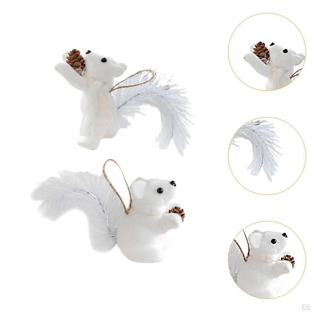 2 Pieces Christmas Hanging Decoration Squirrel Pendant Celebration Ornament Gifts for