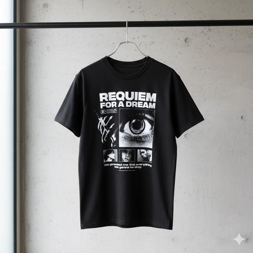 

Unisex Adult Casual Movie Requiem For A Dream Movie T Shirt Psychol... S