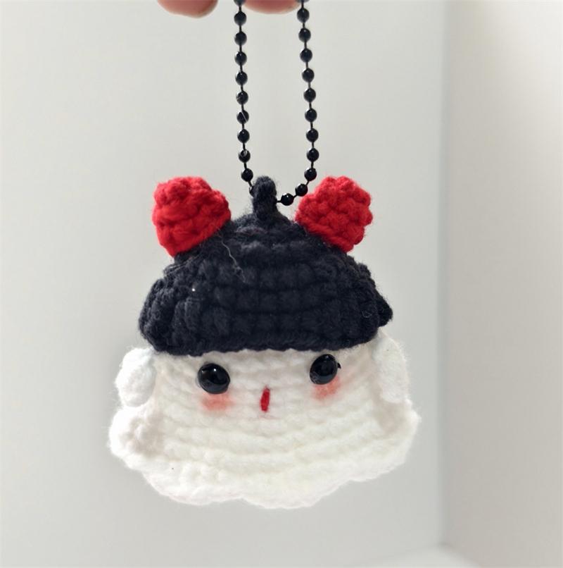 Crochet Ornament Finished Positive Figures Crochet Animals Ghost Desk Accessory Home Office Decor Christmas New Year Party Gift