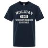 Holiday 1961 Work Life Balance Enjoyable Tops Men Summer Oversize T-Shirts Cotton Loose T Shirts Fashion Breathable New T Shirt