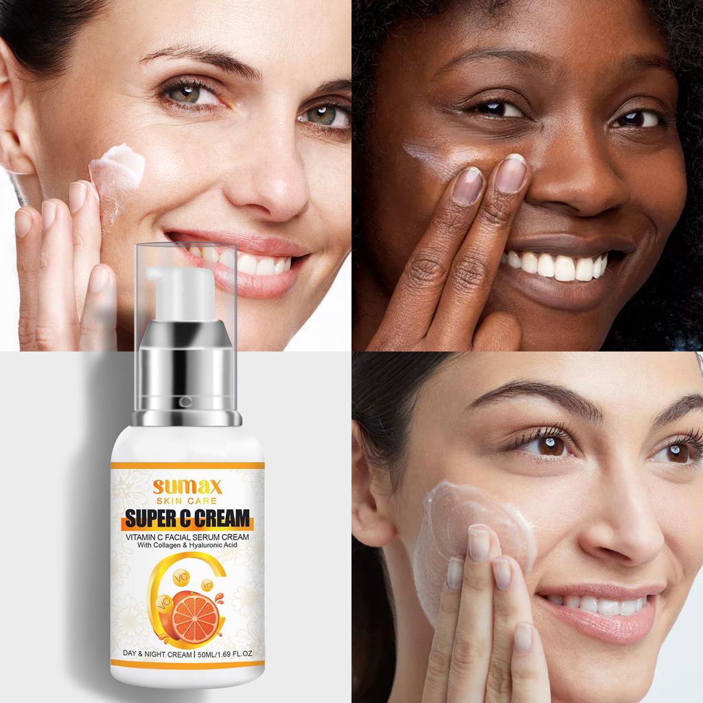 Orange Moisturizing VC Essence Face Cream 50ml Mooth Delicate Radiant and Translucent Rapid Absorption of Skin Retinol Anti Aging Serum