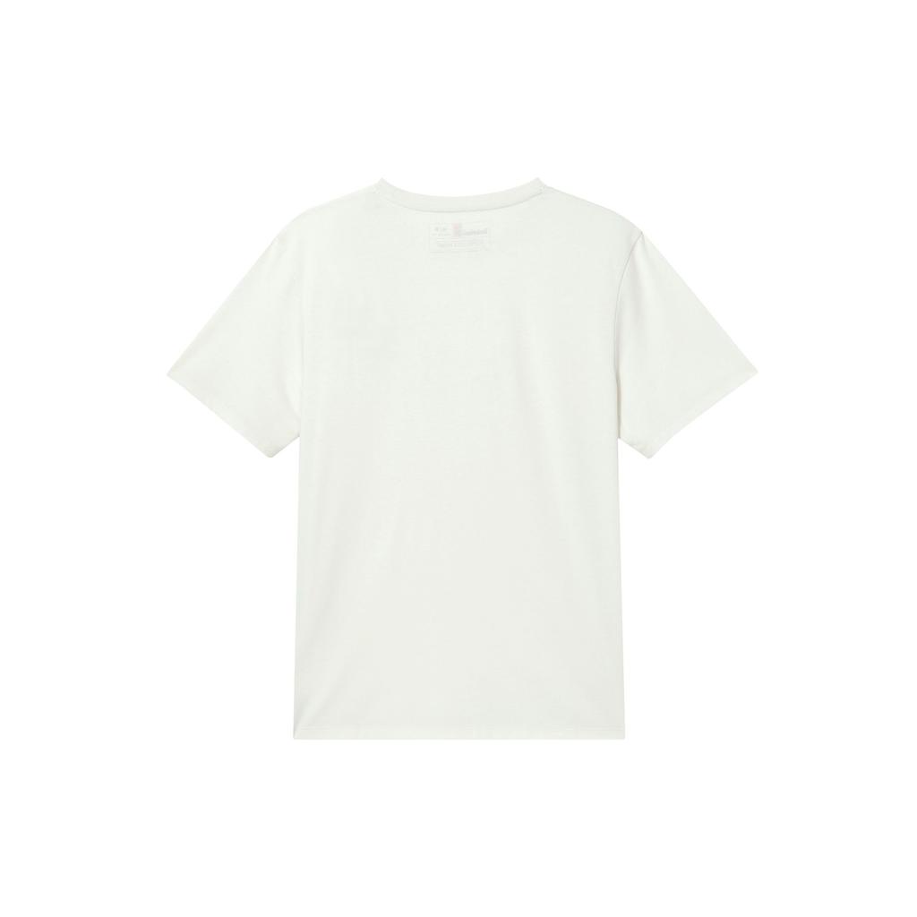 Timberland Solid Logo Round Neck Short Sleeve T-Shirt Men Tops Vintage-White A6EUU-CM9