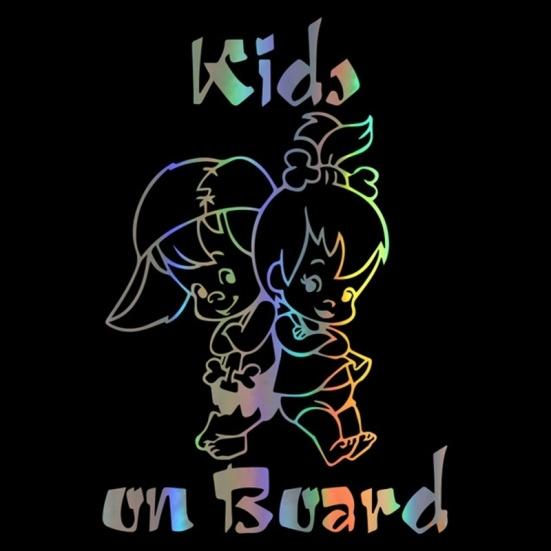 Cartoon Kids On Car-Styling Vehicle Board Reflective Sticker Decals Decoration