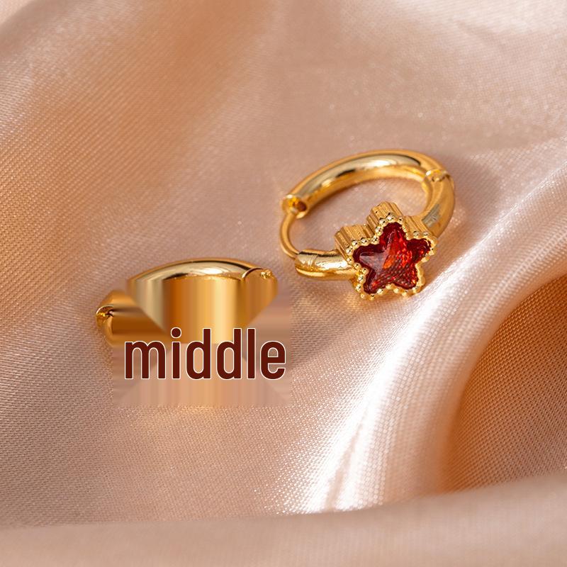 Hochwertige Edelstahl-Sternohrringe mit Vintage-Smaragd- und Zirkonkristallen