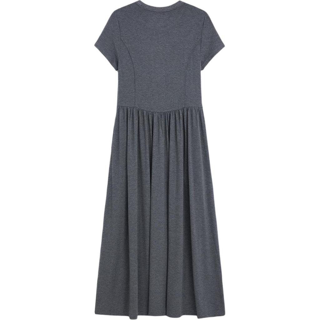 Gap Logo Embroidered Slim Fit Round Neck Short Sleeve Dress Women Dresses 902797