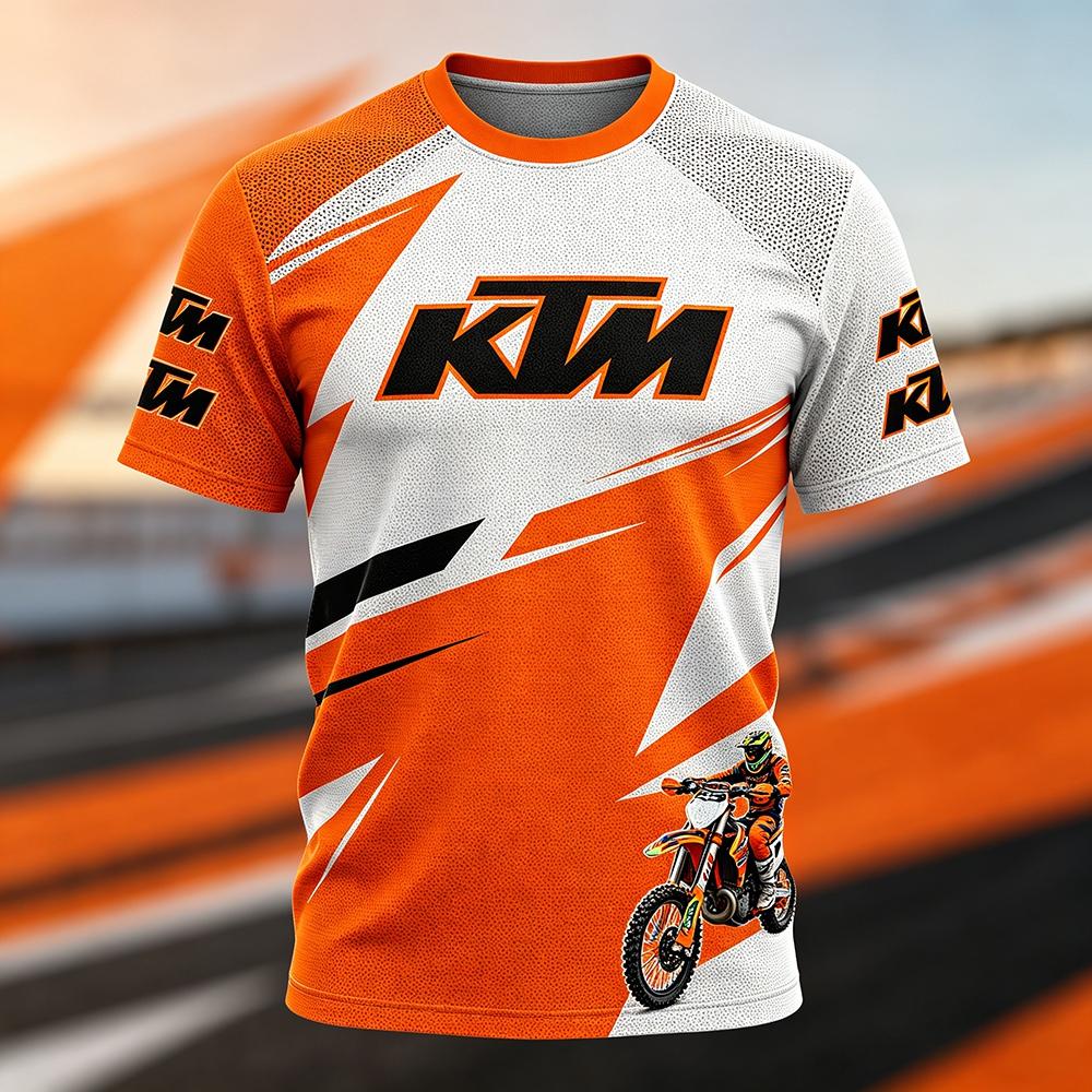 KTM Racing Team 3D Print T-Shirt Men Summer Short Sleeve Formula 1 Motorsport Sports Tee Casual Streetwear Top