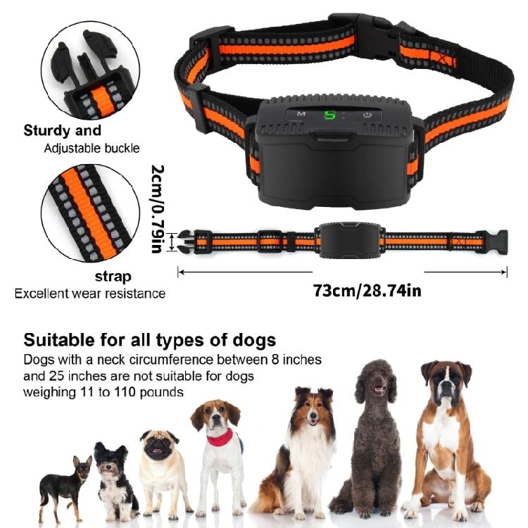 Rechargeable Dog Barking Collar with Adjustable Sensitivity Training Device for Dog Neck Circumference 8-25in