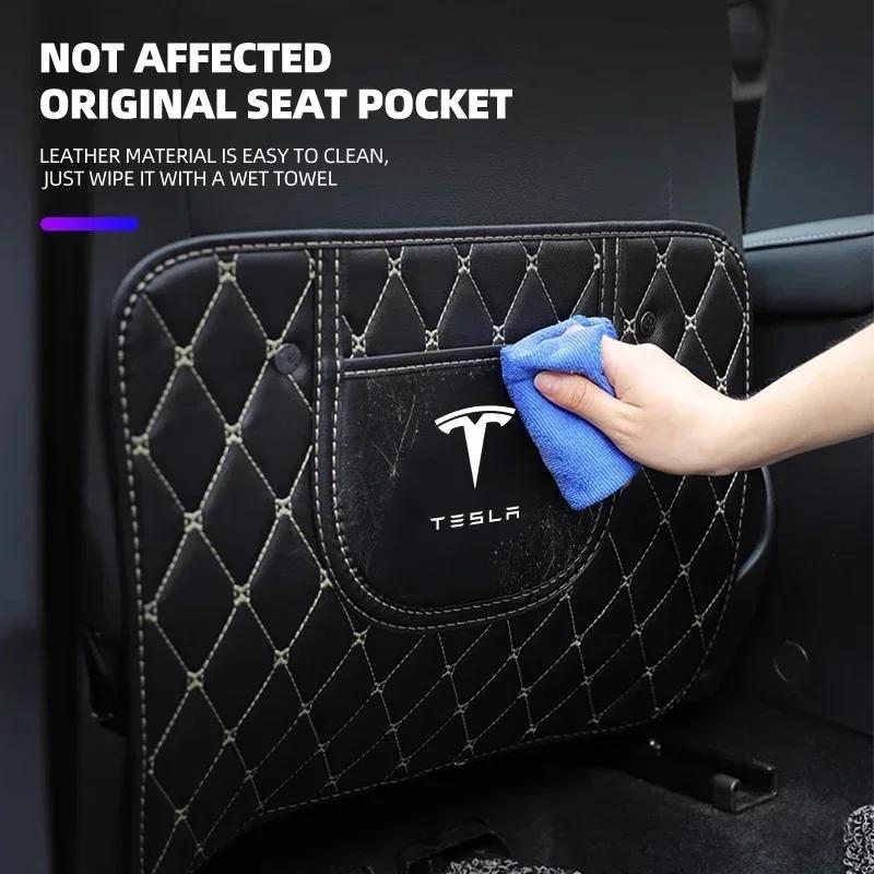 Car Sticker 2025 New Tesla Car Seat Anti-kick Pad Accessories For Tesla Model 3 Model Y S Auto Styling Decorates Seat Back Prote