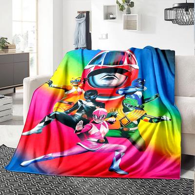 Power Rangers Teamup Flannel Blanket Super Soft Warm Cozy Blanket For Sofa Bed Office Travel Allseason Home Decor Gift