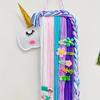 Handmade Boho Unicorn Wall Hanging Organizer - Felt Animal Head Hair Accessory Storage Strip, Charming Room Decor for Girls