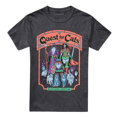 Steven Rhodes Unisex Adult Quest For Cats Heather T-Shirt