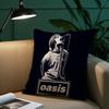 O-Oasis Rockband Kissenbezug Kurzplüsch Druck Kissenbezug Quadratische Wurfkissenbezüge Sofa Heimdeko