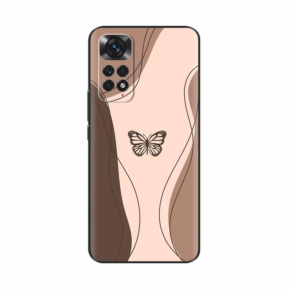 For Xiaomi Redmi Note 11 Case Note 11S Butterfly Soft Liquid Silicone Cover Full Protection Phone Case For Redmi Note 11s Note11