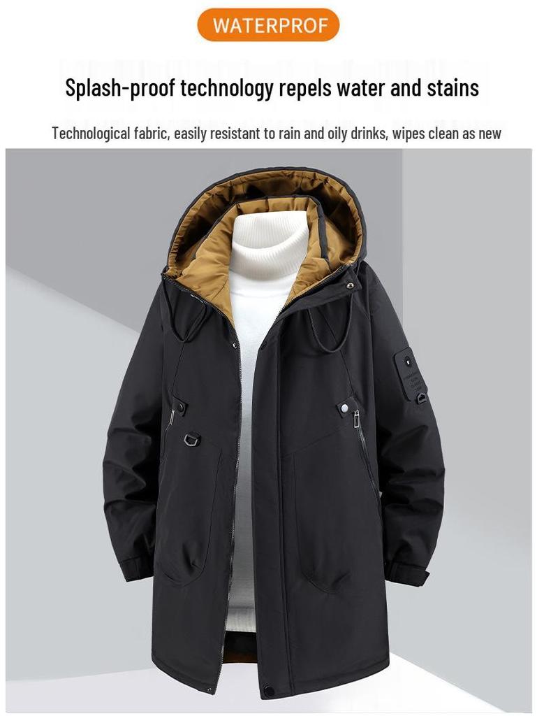 Men's Plus Size Casual Winter Down Jacket - Lightweight, Trendy, and Loose Fit