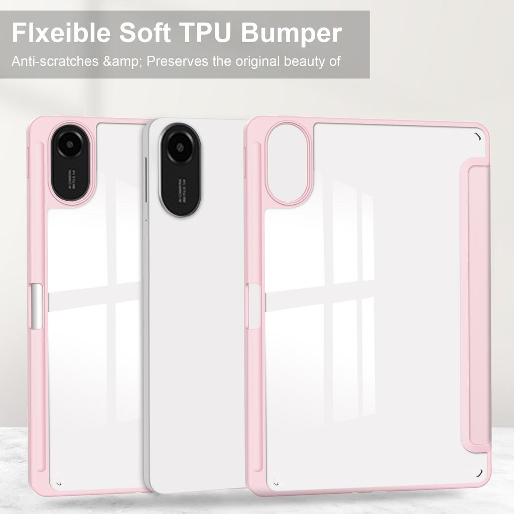 For Xiaomi Redmi Pad 2 Case Clear Acrylic Leather Tablet Cover Support Auto Sleep/Wake