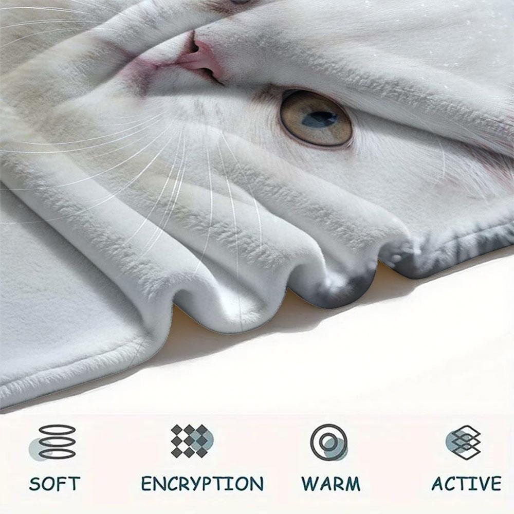 1 Stück Haustierkatzen-Aufdruck Flanelldecke, Hohe Qualität, Bequem für alle Jahreszeiten, Heimdekoration, Wärme und Komfort, Perfekt für Weihnachtsgeschenke